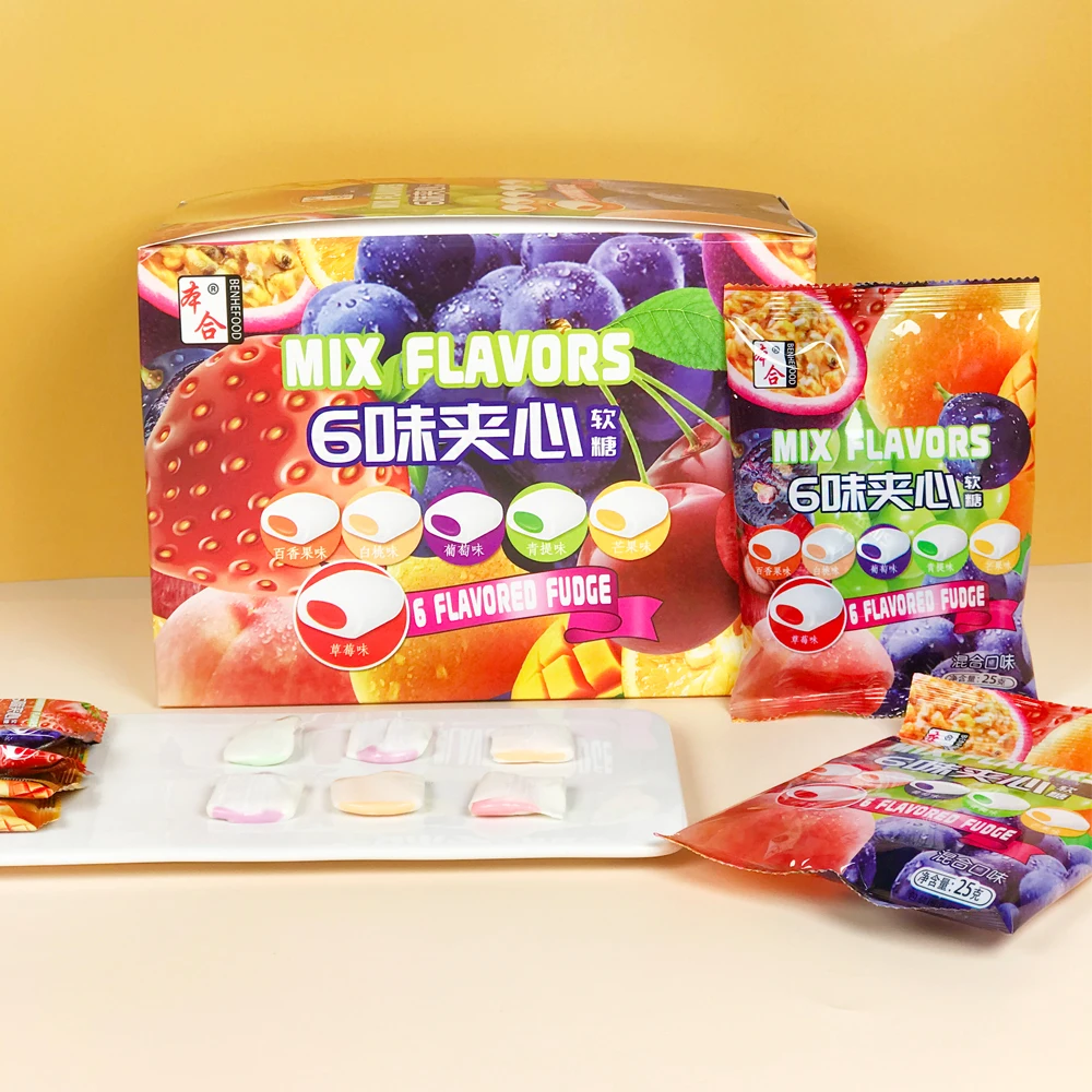 Hight Quality Chewy Candis Fruit Flavour Soft Candy Sweets Candy Factory