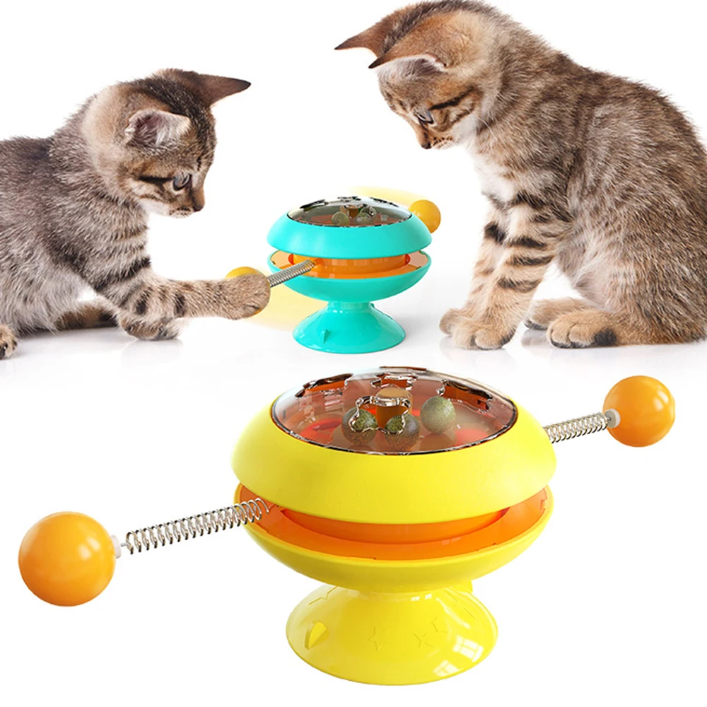 Low Price Gyro Shaped Rotating Windmill Pet Cat Toys Catnip Spinning Ball Toy