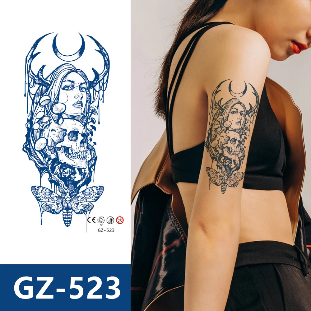 Semi Permanent Tattoo GZ Series Flower Design Temporary Tattoo Long Lasting Sexy Chest Arm Tattoo Sticker
