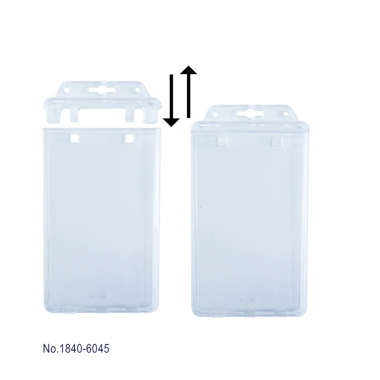 Bestom Fashionable Clear Vertical Hard ABS Plastic Card Holder Waterproof Business Card Holder with Lock for Nurses Accessories