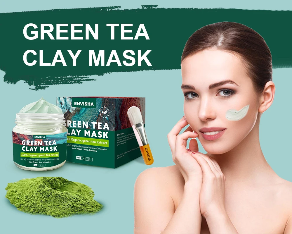 Private Label Natural Organic Deep Cleansing Turmeric Green Tea Roses Facial Whitening Clay Mask