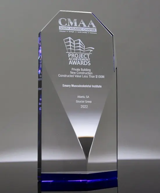 Hitop design Etched Ice Peak with Custom Text Logo Engrave Crystal Award K9 crystal Trophy Plaque Souvenir