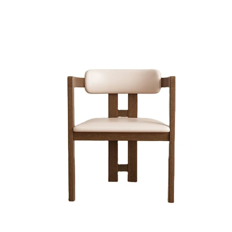 Medieval solid wood dining chair with back armchairs Leather wrapped designer chairs Dining room living room Negotiate with