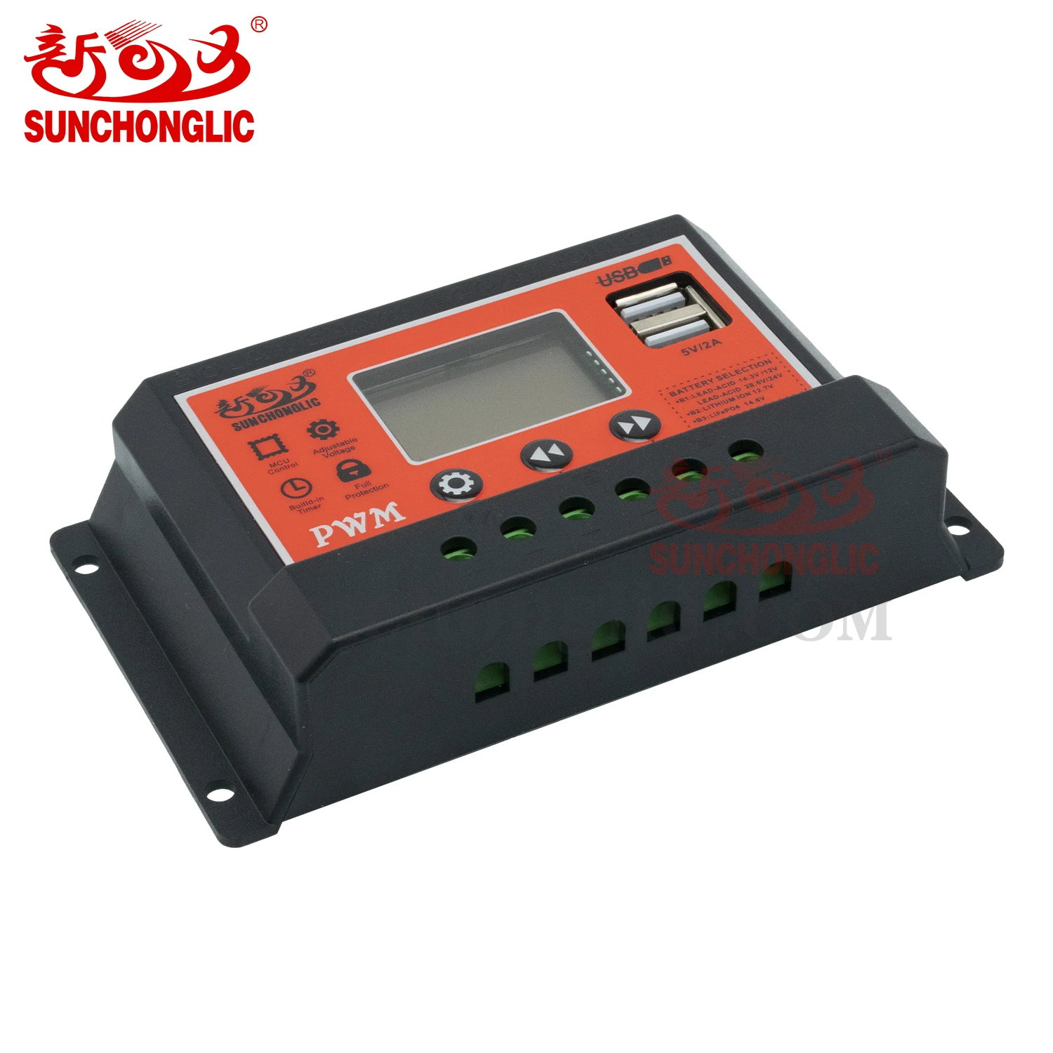 Sunchonglic factory wholesale pwm controller 12V 24V 10A 10amp manual pwm solar charge controller