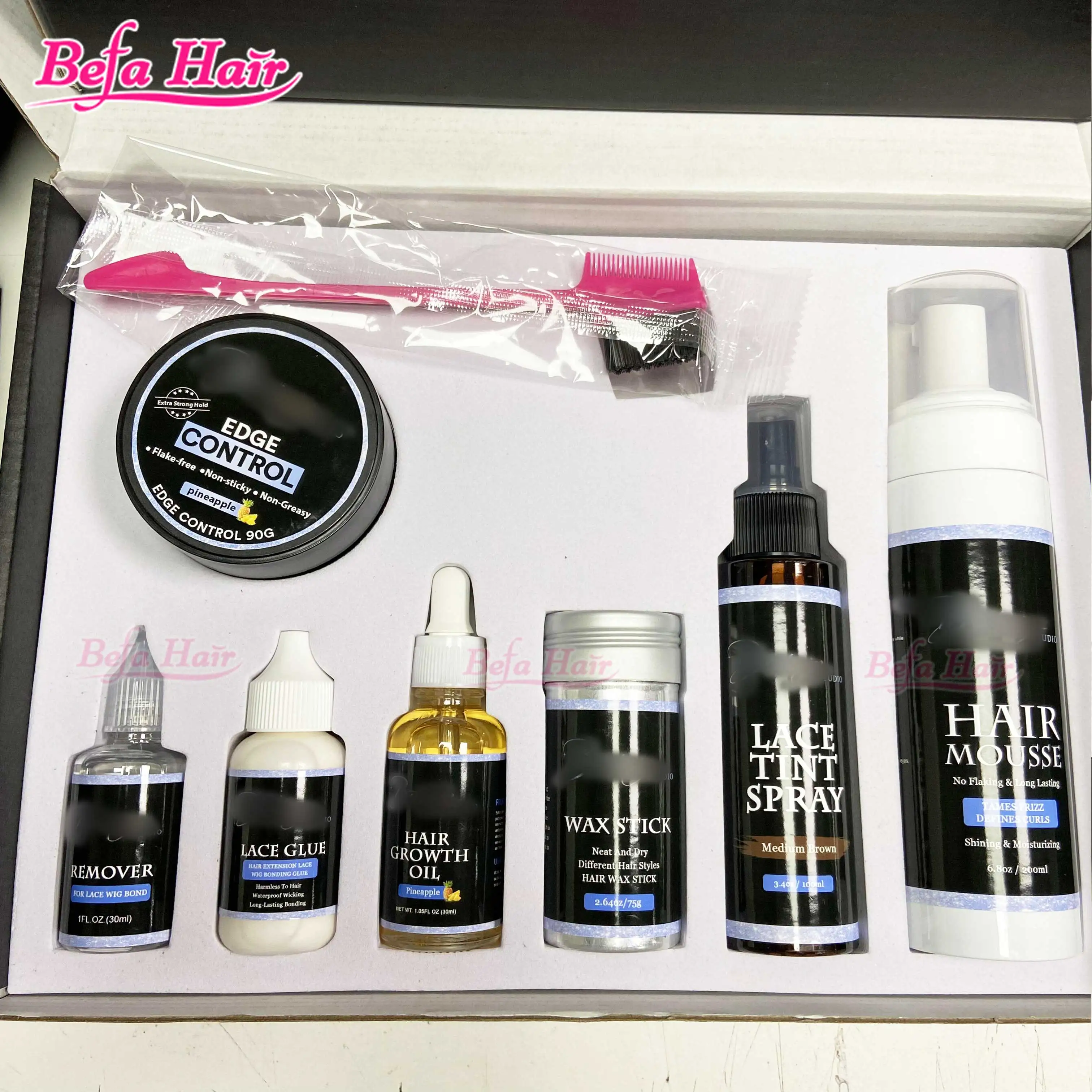 Installation Kit Wig Edge Control Private Label Lace Glue Waterproof Hair Wax Stick Lace Tint Spray