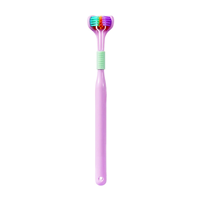 Portable Travel Toothbrush 3 sides 360 Degree 3 sided Soft Bristle Toothbrush Oral Care Safety Toothbrush Teeth Deep Cleaning
