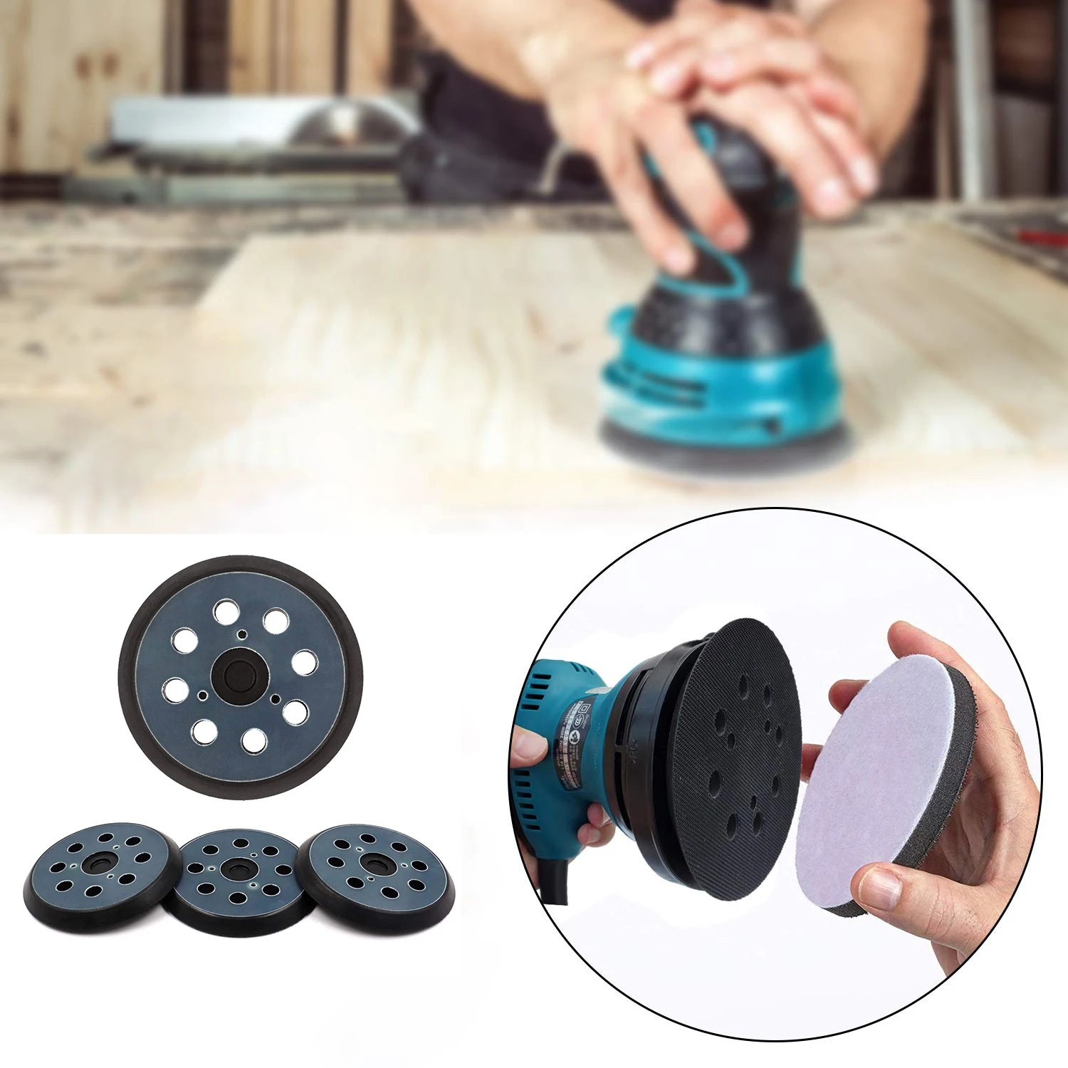 5 inch 125mm Power Tools Accessories 8 holes sander hook and loop backing sanding pad sander pad replacement for Makita BO5041