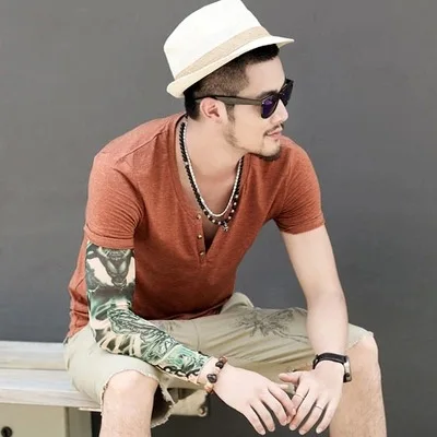 Wholesale OEM summer v neck white t shirt for men