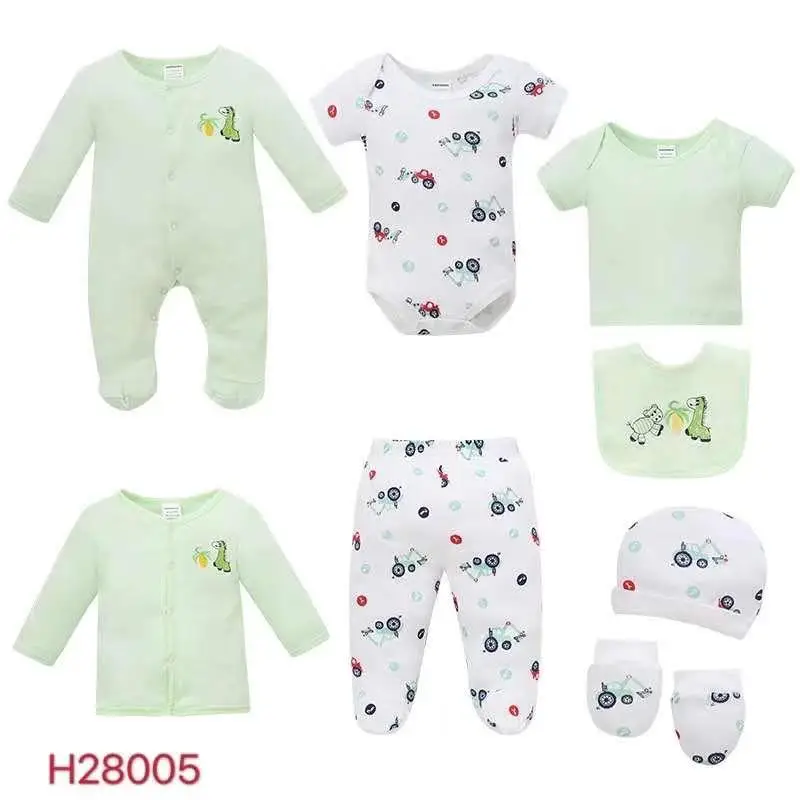 Lovely 8pcs Baby Rompers Winter Rompers for Newborns Baby Clothing Gift Sets