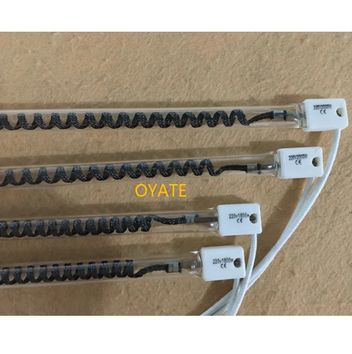 2000w  quart glass tube  carbon fiber heating lamp medium wave infrared heater element for heating