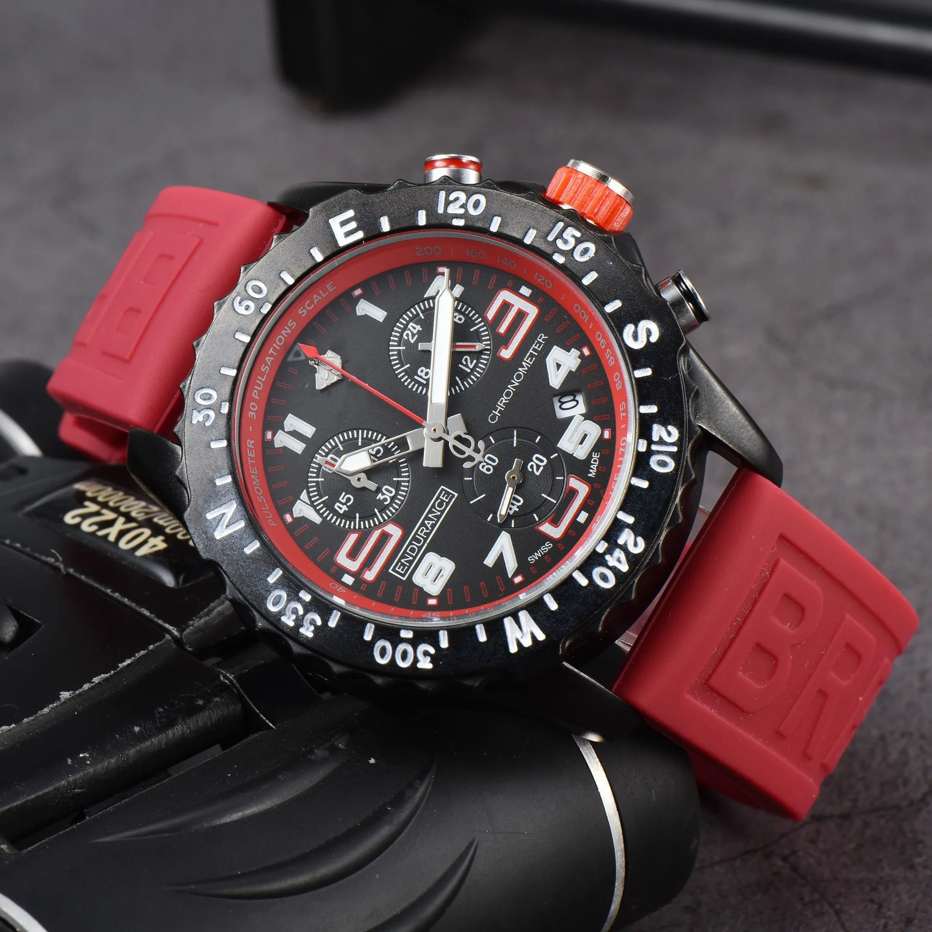 2024 Top Brand Luxury Watch Man Quartz Multi-function Chronograph Rubber Sport Wristwatch Reloj Militar