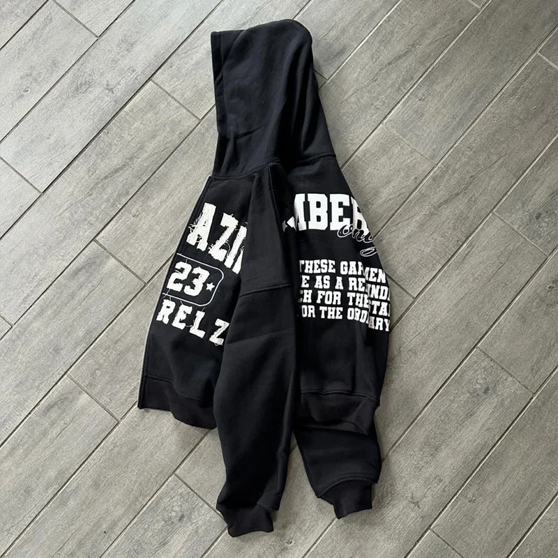 Custom fashion high quality french terry cotton oversize streetwear vintage patch embroidery plain boxy zip up hoodie for men