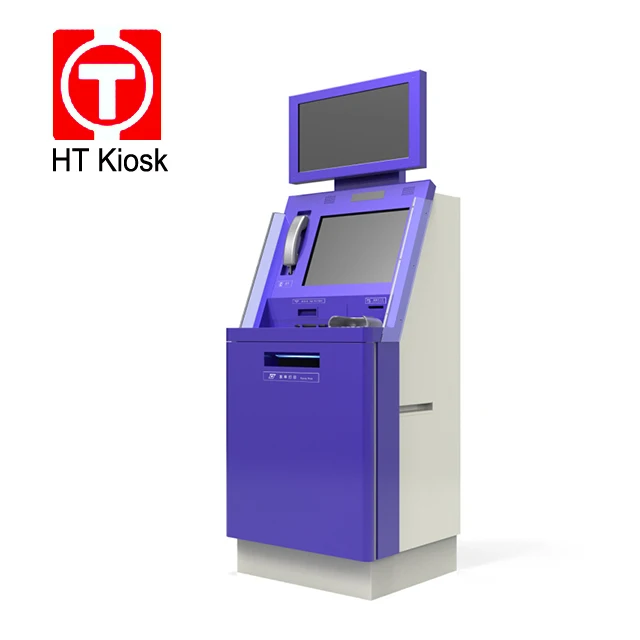 19 inch dual screen Self Service Bill Payment Ticket Vending Kiosk with RFID room Card Dispenser for Hotel kiosk