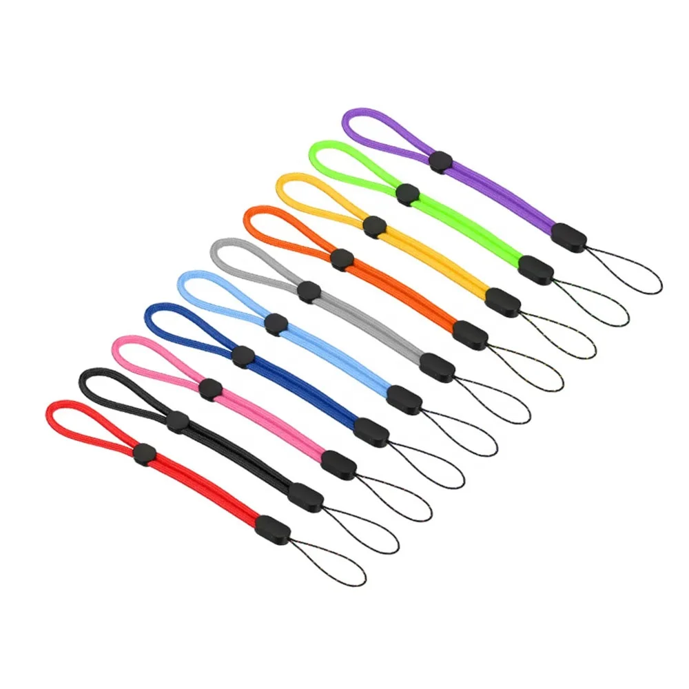 HB Wholesale Adjustable Short Anti-lost Cell Phone Round Wrist Straps Lanyard For Camera USB Keys