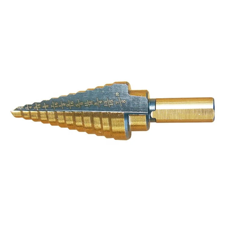 Factory Wholesale Metal Drilling HSS High Speed Steel Step Drill Bit Cobalt 3/16 7/8 Triangle Shank Core Cutter For Wood Mental