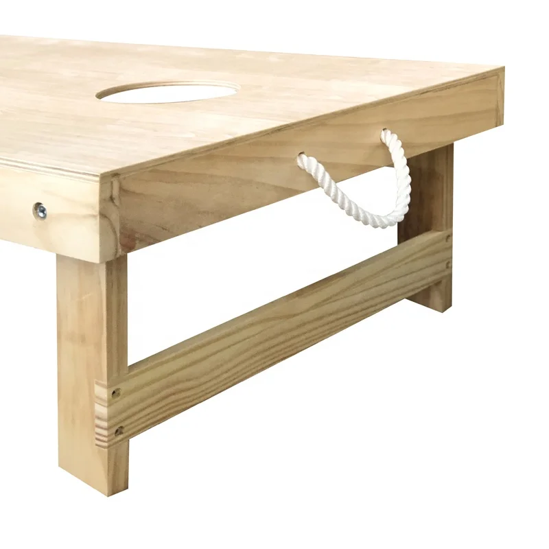 wooden bean bag toss with wheels garden games