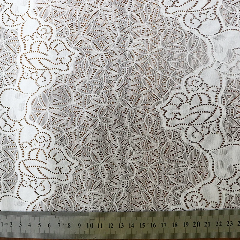 24cm Wide Special Knitted Texture Stretch Lace Lingerie Set Fabric 88.5 Nylon 11.5 Spandex Style Mesh and Tulle for Dresses