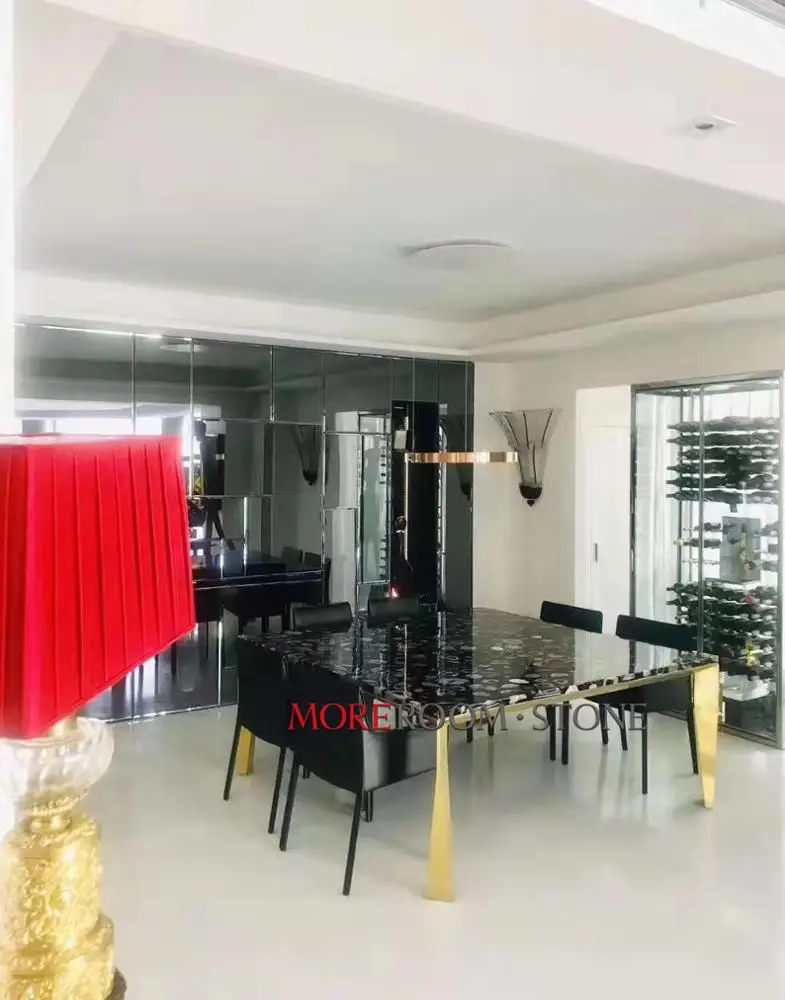 Столешница из драгоценного камня твердого мрамора черного агата