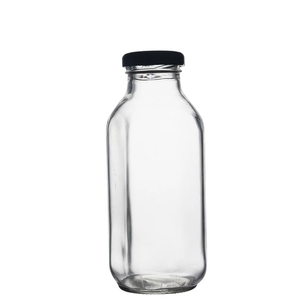 Berlin Packaging French Style 1020ml Square Thicken Beverage Glass Bottle Clear Empty Milk Fruit Juice Glass Jar Price