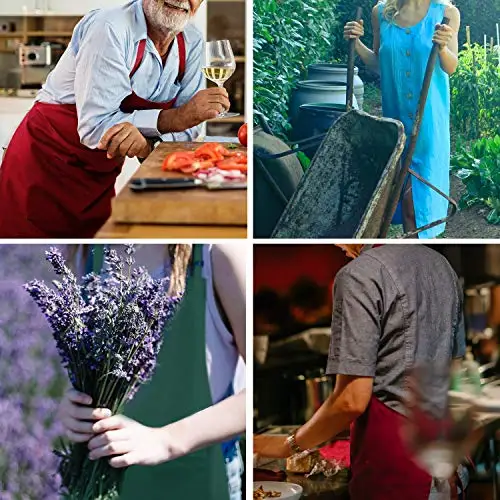 Wholesale Custom Logo Waterproof Restaurants Cotton Polyester Man Woman Black Blank Bib Kitchen Chef Cooking Aprons