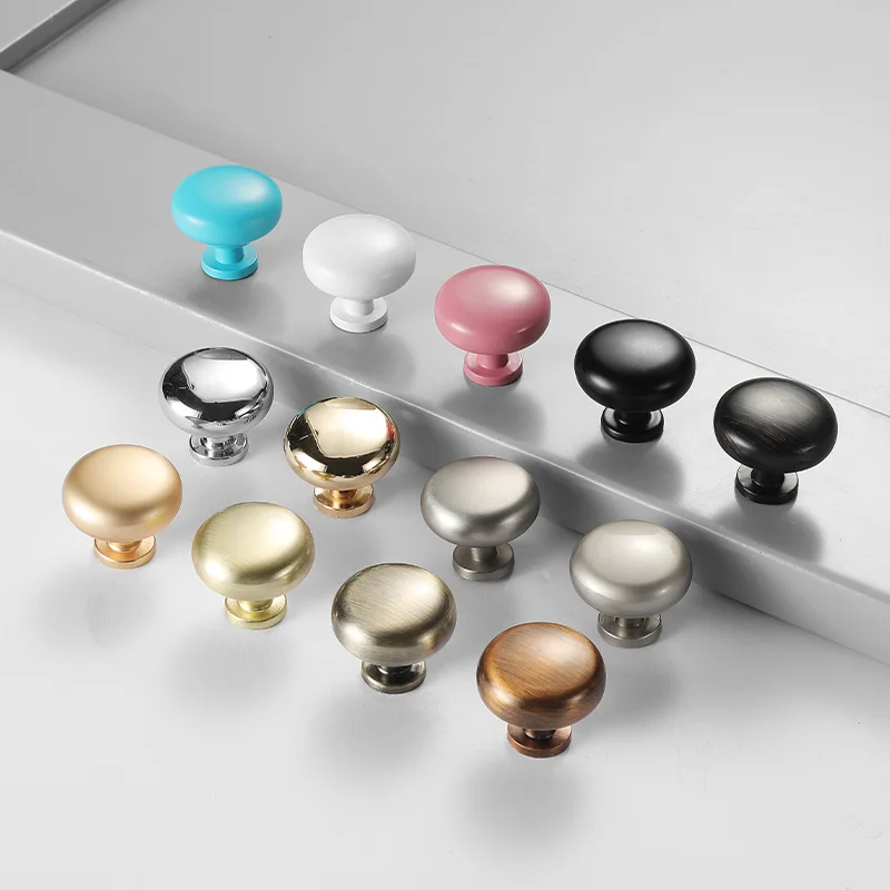 Горячая распродажа цельная ручка из цинкового матового никеля симпатичная многоцветная детская круглая для