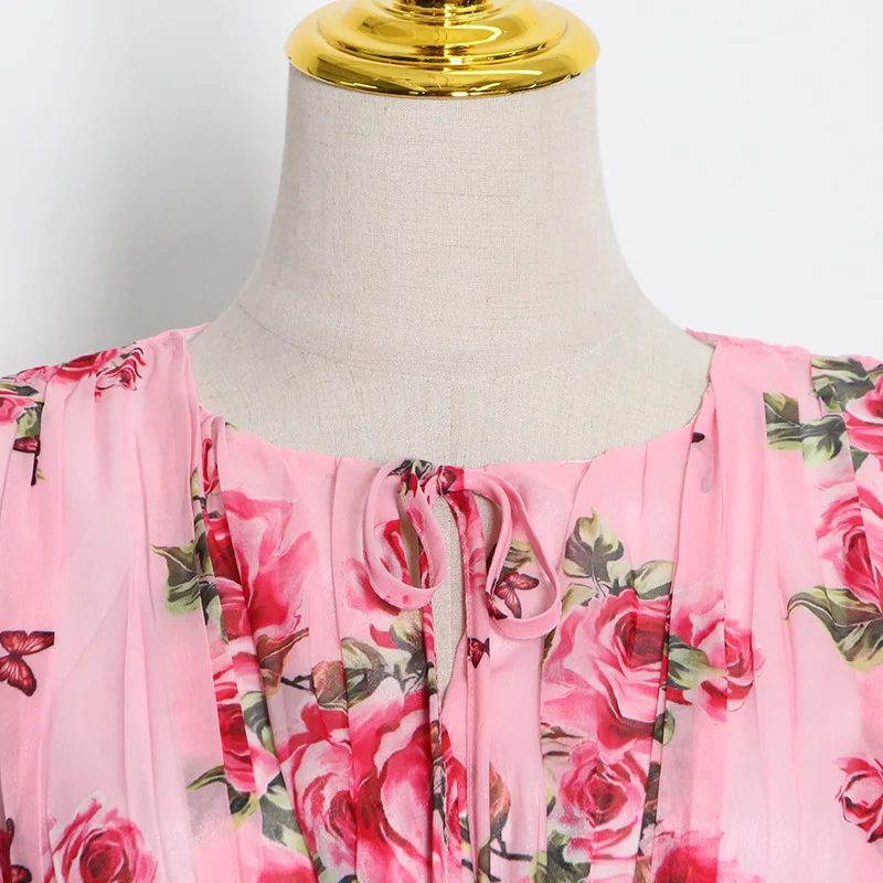 2021 Trendy Clothing Ropa De Mujer Floral Print O-collar Long Sleeve A-Line Mini Party Dress