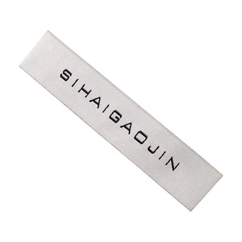 custom iron on neck label tags adhesive Iron-on t-shirt woven labels tags