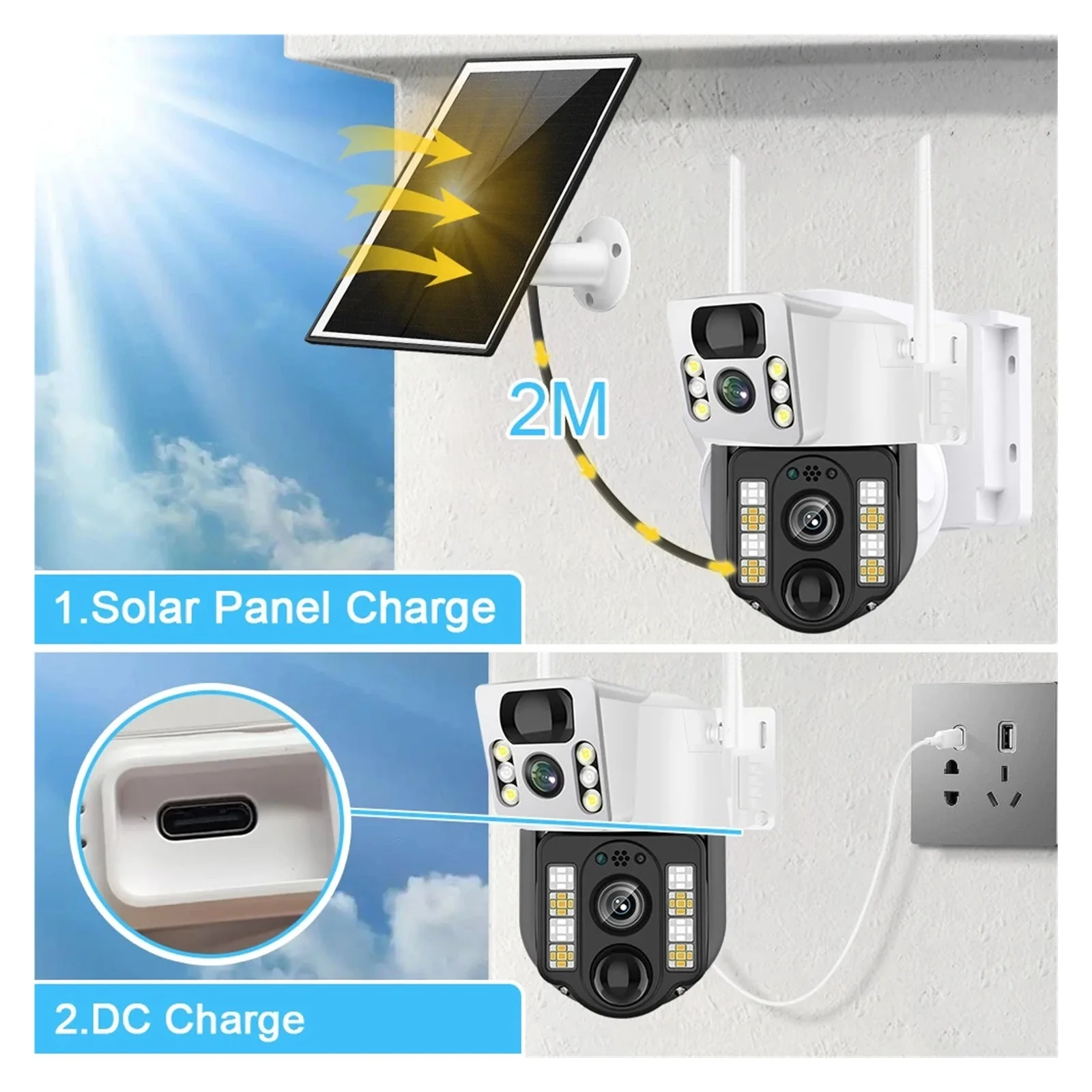 Senhuo 8 million HD solar camera WIFI Smart Home Security Protection Home 360 monitor 4K 4G SIM Outdoor V380 Pro