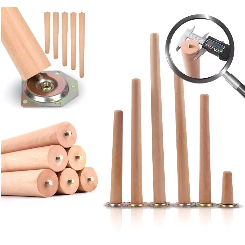 50cm Wooden Furniture Chair Legs Solid Wood Replacement Furniture Table Couch Legs Rubber Wooden Sofa Cabinet Legs