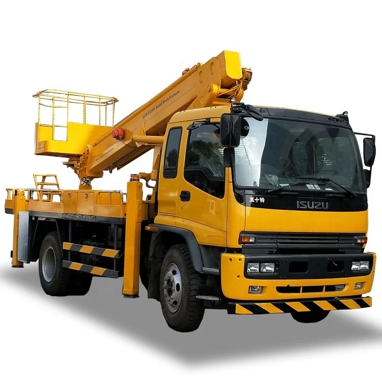 20m 30m bucket lift truck Isuzu 4*2 hydraulic lift platform truck telescopic boom 200kg bucket truck aerial working platform