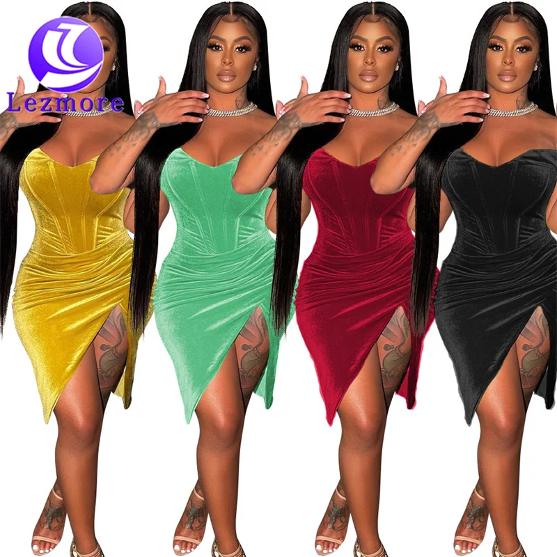 2023 summer new pleated solid color nightclub style sleeveless high waist top skirt fashion sexy wind irregular dress women