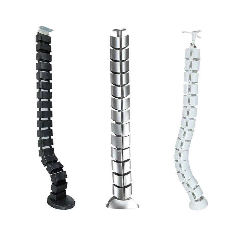 High Quality  Adjustable Height Cable Management spine Underdesk PC Wire Cable Tidy Management Underdesk Snake wire organizer