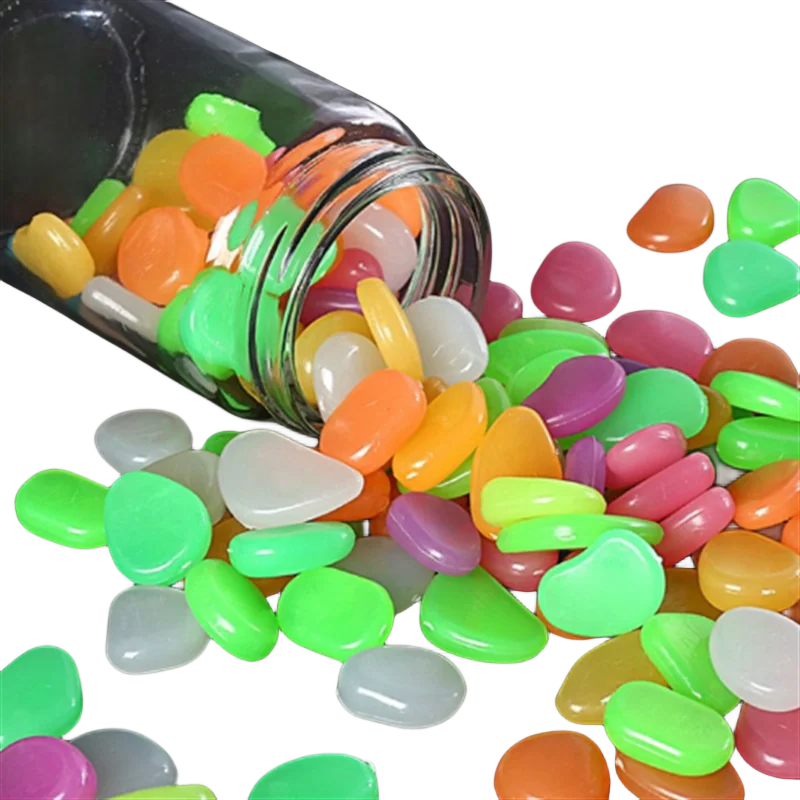 Светящаяся в темноте Галька упаковка 100 г аквариум ландшафтный микро Ландшафтный морской камень 1-2 см Парковая брусчатка флуоресцентный