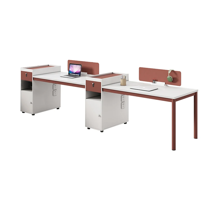 Modern design high quality standard size double side office furniture table 2 person staff workstation office working desk