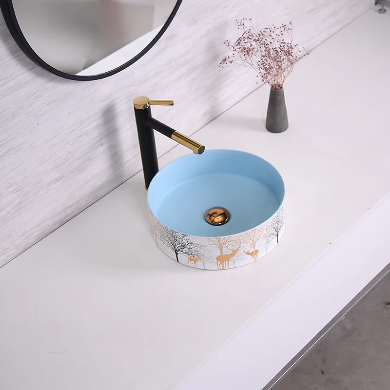 Bathroom Sink Bowls Nordic Ceramic Washbasin Mini Basin Color Washbasin Home Basin Without Tap