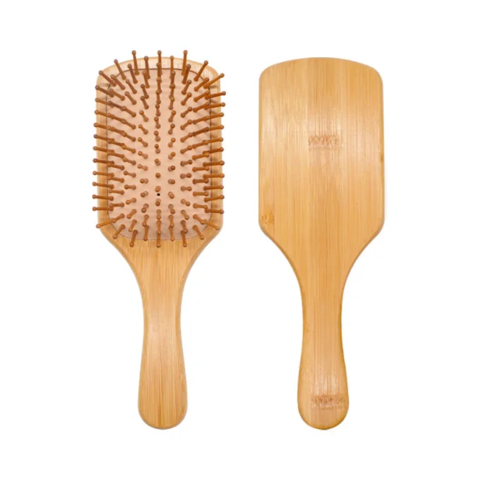 Free Sample Quality Custom Logo Bamboo Hair Brush Eco Friendly Wood Bamboo Detangling Paddle Hair Brush