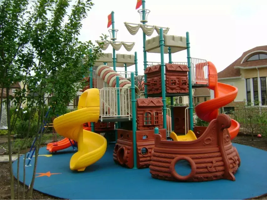 Новая уличная пластиковая игровая площадка с пиратским кораблем для продажи