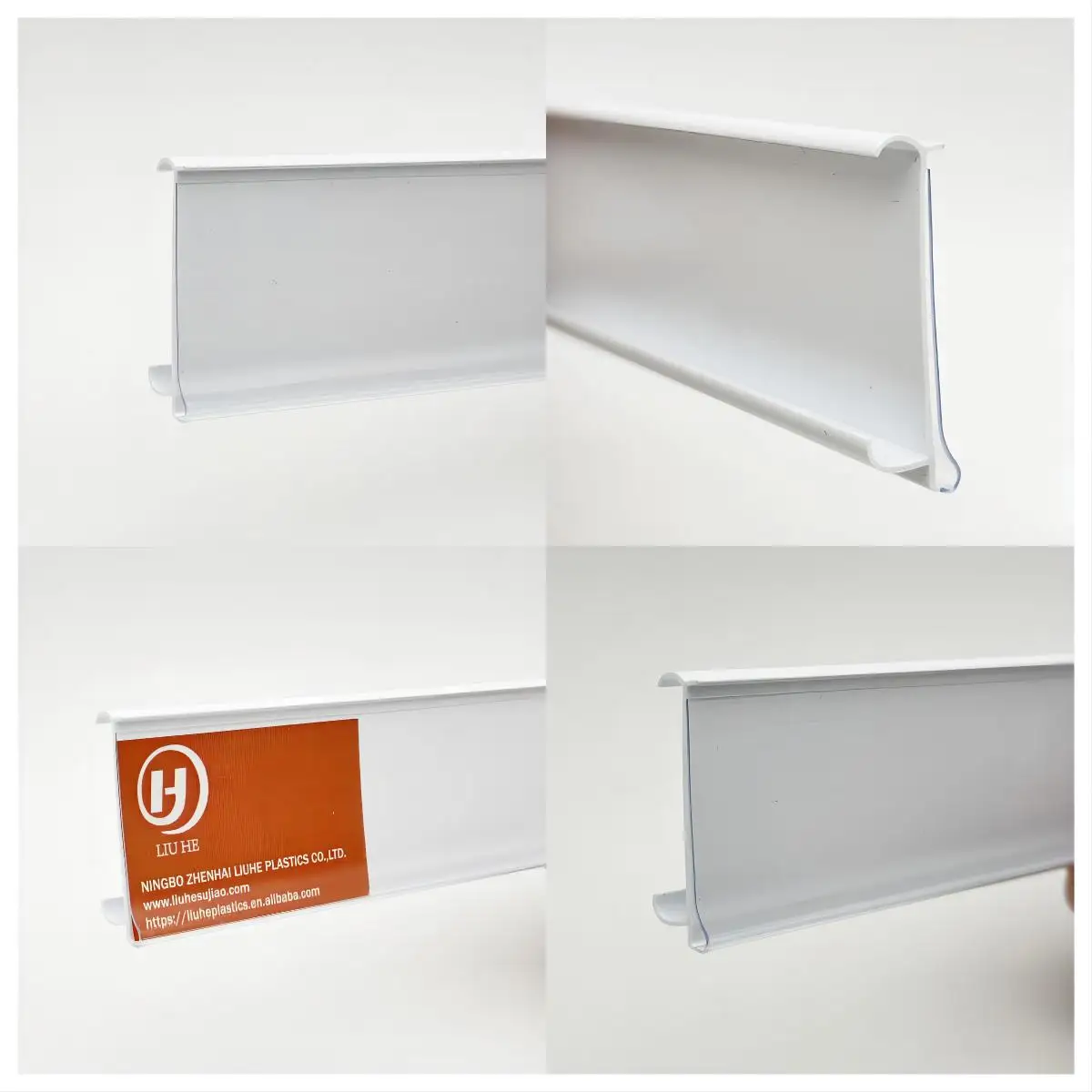 Plastic Supermarket Gondola Shelf Price Tag Holder Data Strip Mylar
