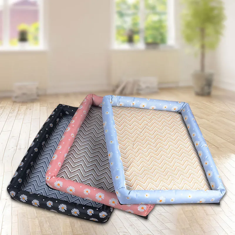Multi Size Pet Cooling Mat Summer Dog Pad Travel Blanket Sleeping Bed Breathable Ice Silk Pet Cooling Mat