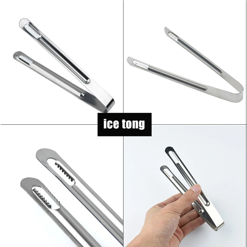 Mini Stainless Steel Tongs Eco-Friendly Long Bar Tools for Frying Serving & Barbecue Gold Kitchen Clip Clamps & Ice/Sugar Tongs