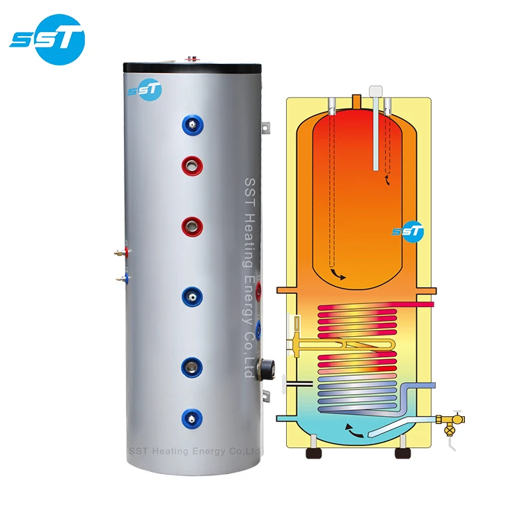 China supplier freestanding heat pump hot water heater tank stainless steel 300L heat pump boiler