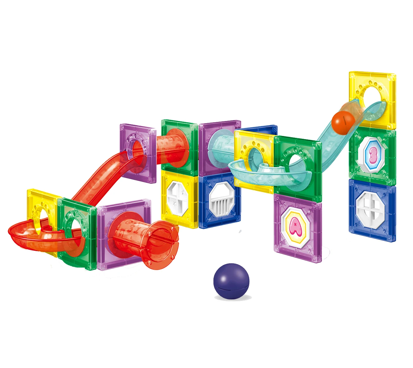 New Arrival Creative Educational Magnet Blocks Magnetic Tiles Track Constructions Building Blocks Assembled Track Ball Toys