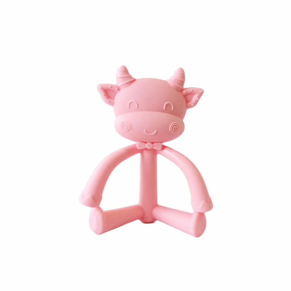 Wholesale Food Grade Silicone Cow Teether For Baby Animal Baby Teether