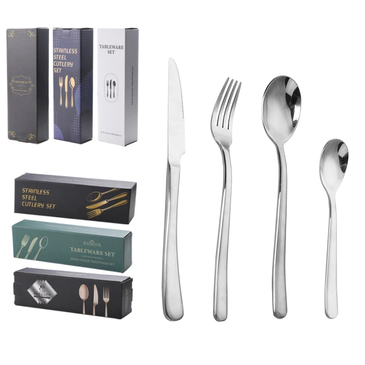 Hotel Cutlery Kitchen Luxury Stainless Steel Restaurant Wedding Thick Dishware Safe Flatware Knife Fork Spoon