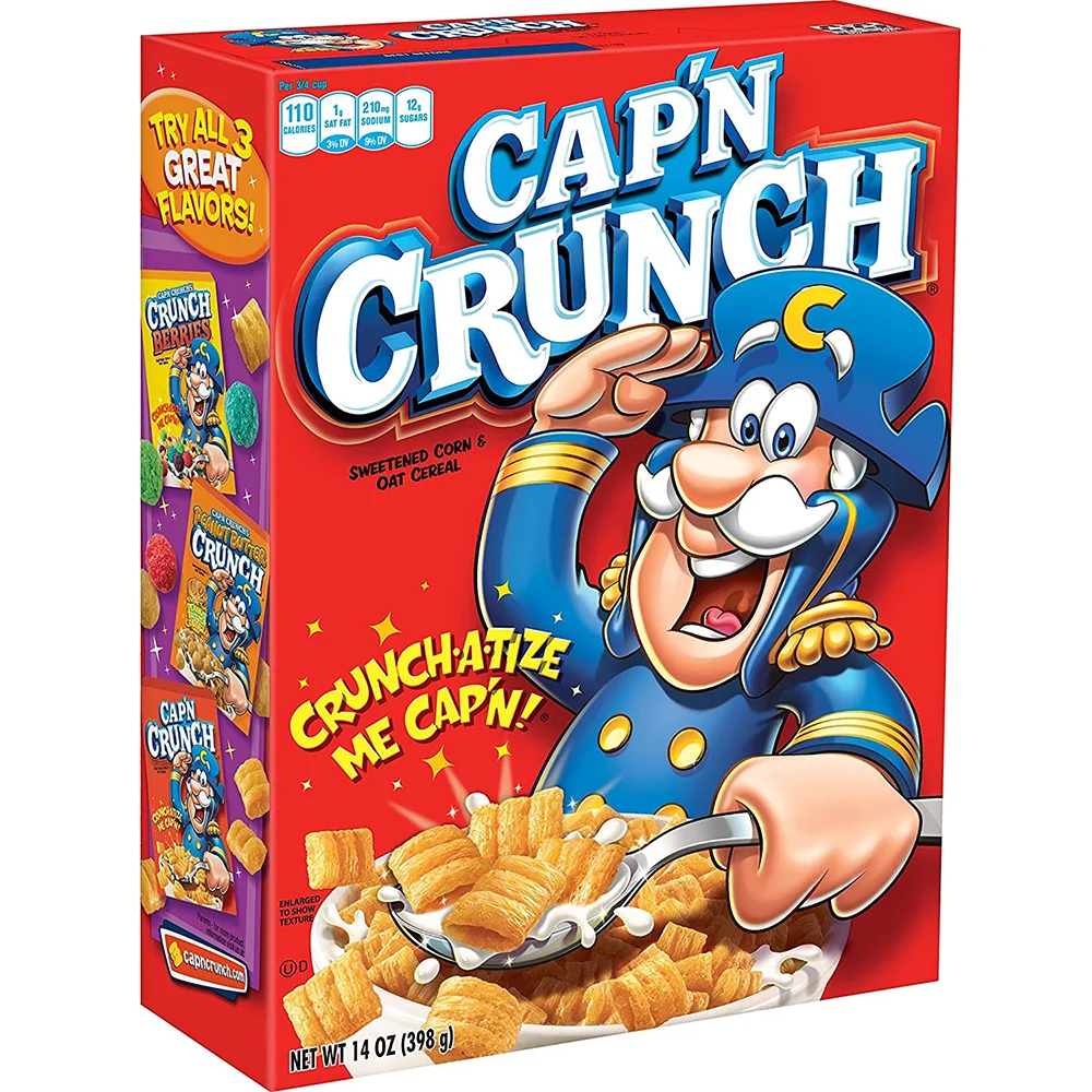 Breakfast Crunch Cereal Box 14oz Sweets Custom Cardboard Cereal Packaging Boxes Empty rectangle biscuit paper box cookie snack