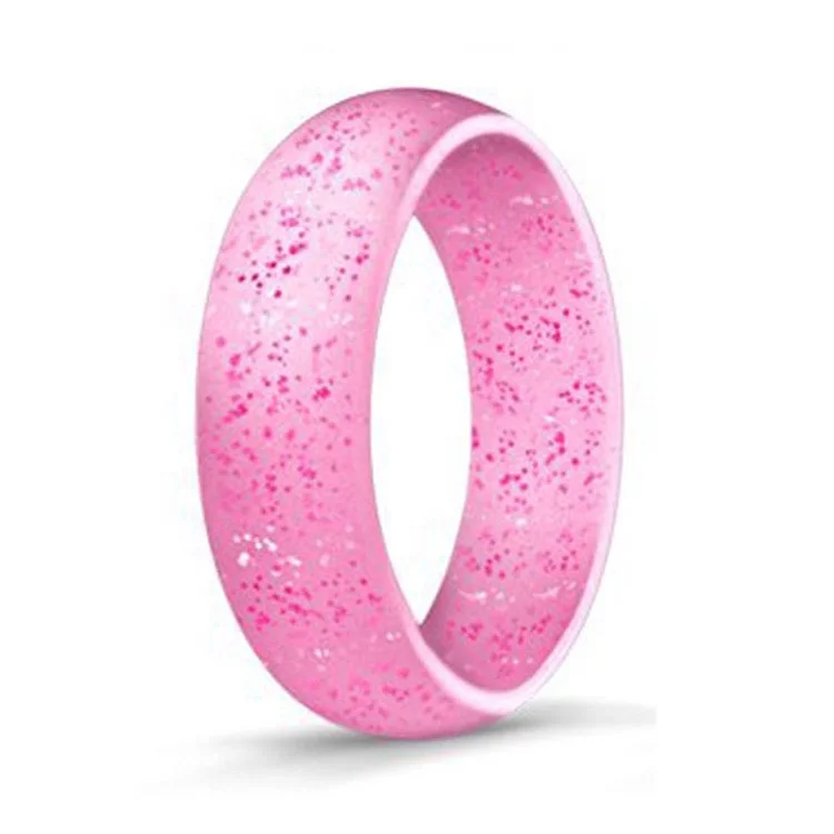 Fashionable Medical Grade Hot Wife Rainbow Silicone Wedding Ring