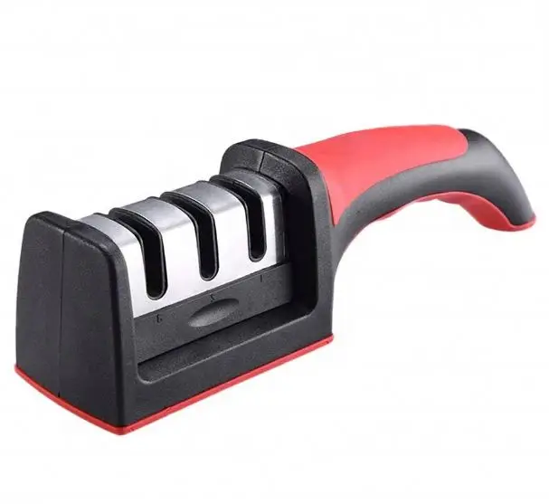 New model 3 Stages Non slip Rubber handle Knife Sharpener