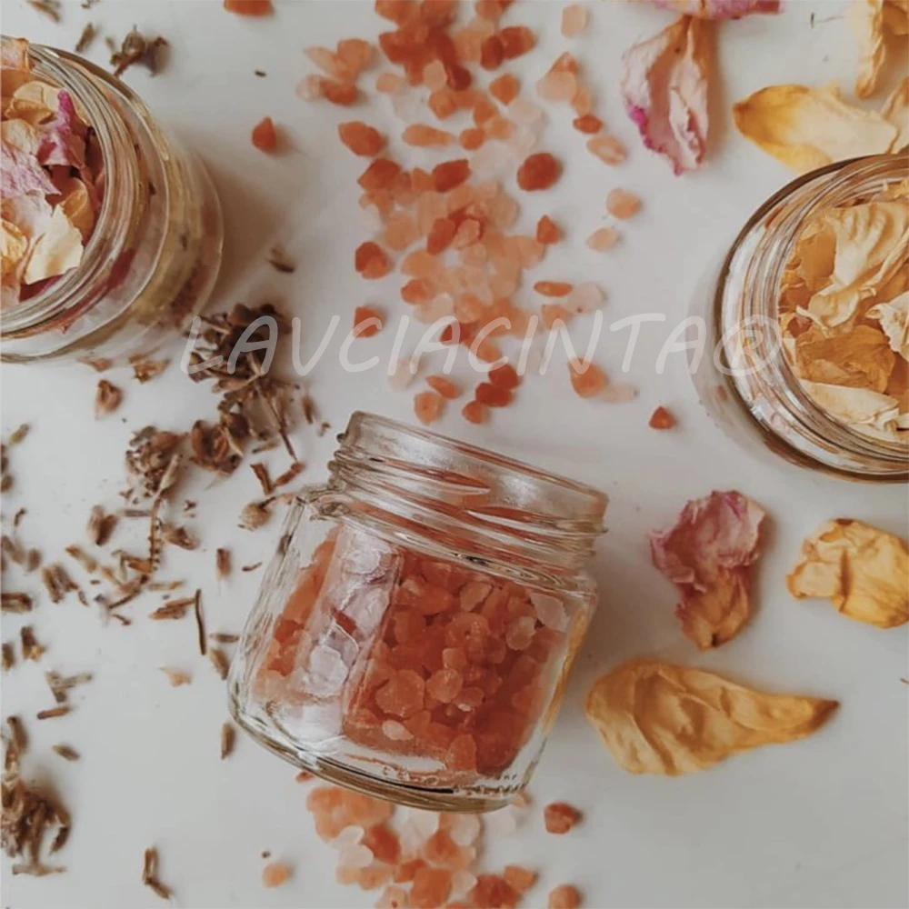 Rose Lavender Straw Flower Private Label Spa Relax Bath Salt Epsom Salt Foot Soak Bath Scrub Body Skincare