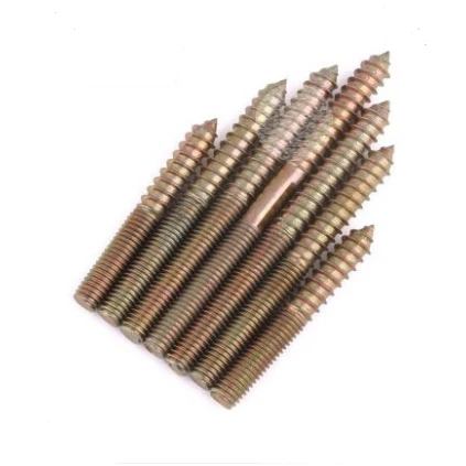 ansi brass plated m6 double head thread hanger bolt screw