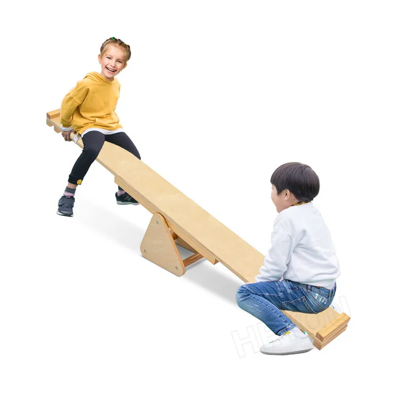 Wooden Indoor Balance Beam and Seesaw Playground Play Gym Equipment for Toddlers